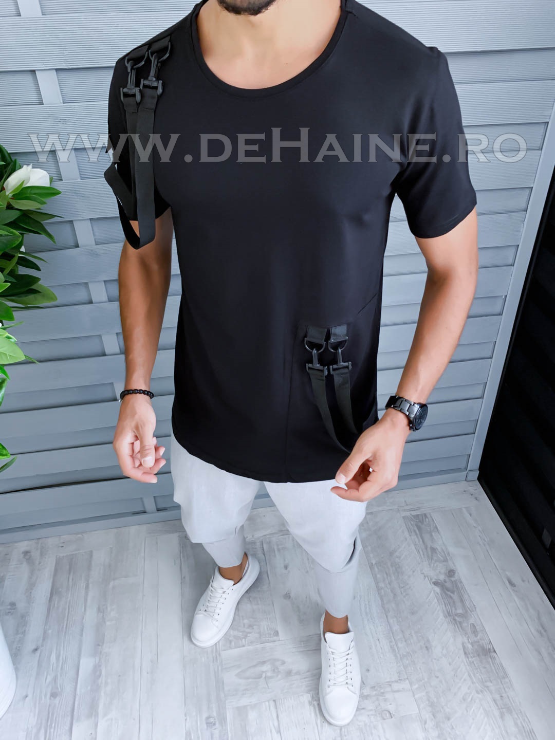 Tricou barbati negru slim fit vagabond b1968 p9-4
